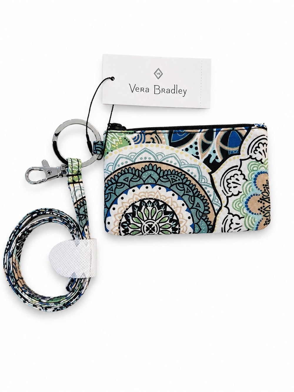 Vera Bradley Lighten Up Zip ID & Lanyard Sketched Medallion